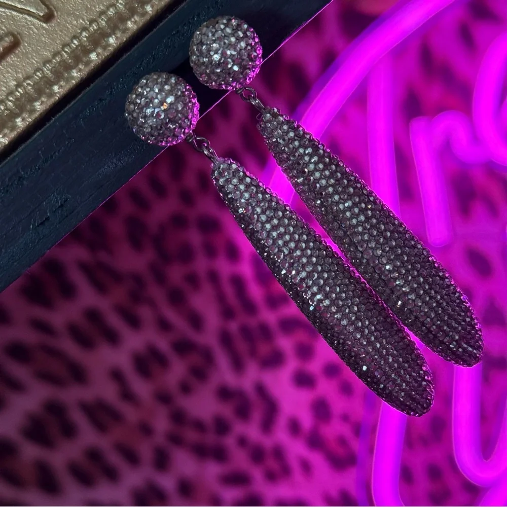 REPURCHASE Roni Blanshay Silver Crystal Drop Earrings - Picture 4 of 11